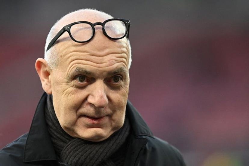 German Football Association (DFB) President Bernd Neuendorf looks on prior to the international friendly football match between Germany and Ghana at the MHP Arena in Stuttgart, southwestern Germany on March 30, 2026. THOMAS KIENZLE / AFP