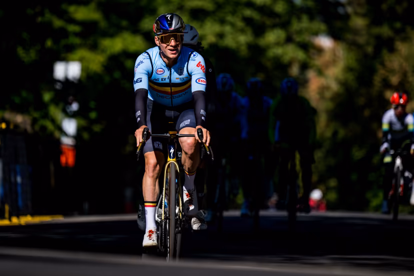Belgian Remco Evenepoel pictured in action during a training before the cycling World Championship, in Montreal, Canada, Wednesday 23 September 2026. The UCI road world championships are taking place from 20 to 27 September, in Montreal, Canada. BELGA PHOTO JASPER JACOBS