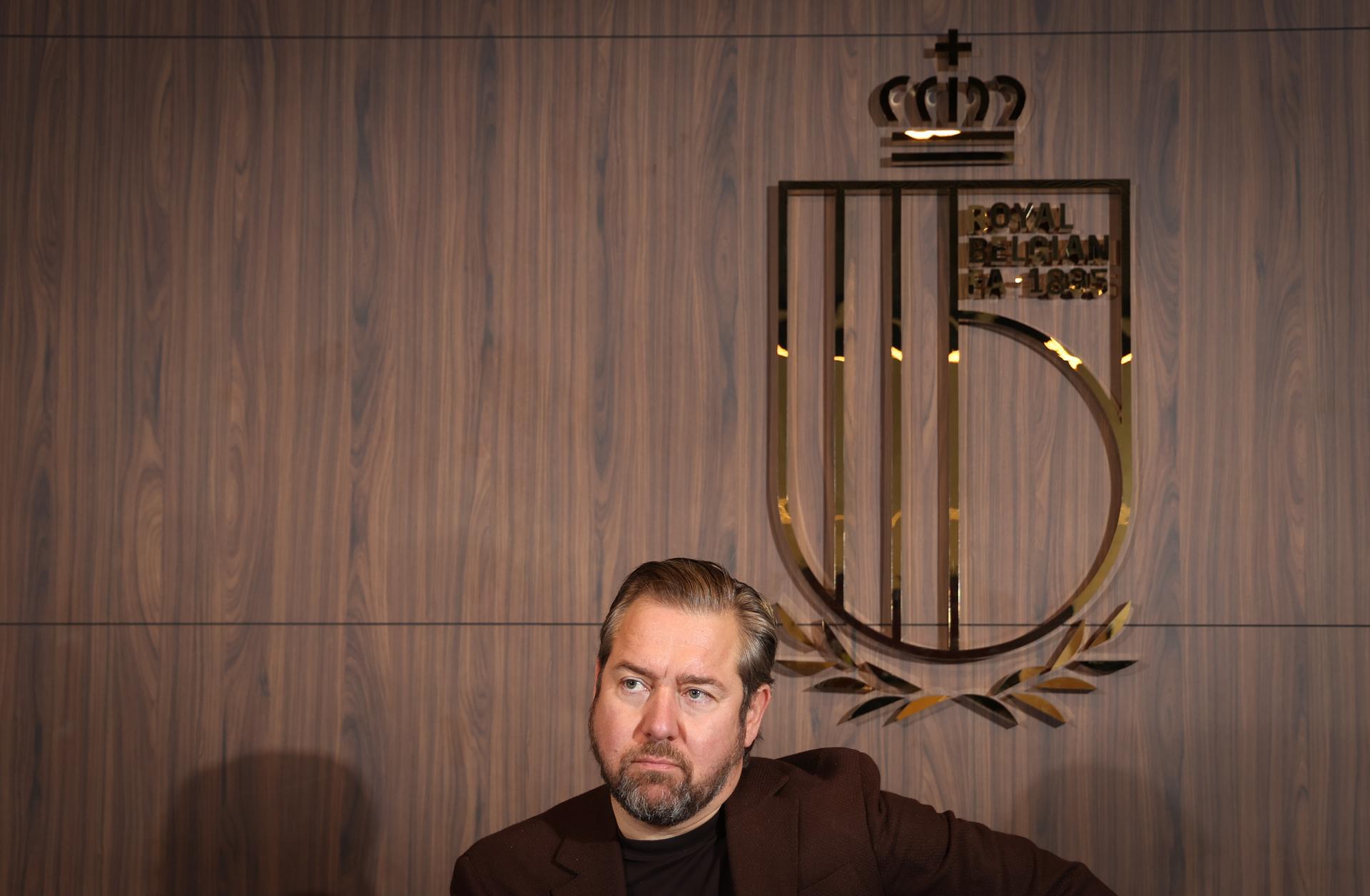 Belgium soccer union CEO director Vincent Mannaert pictured during a press conference of RBFA-KBVB at the national training center in Tubize, on Thursday 8 October 2026. BELGA PHOTO VIRGINIE LEFOUR