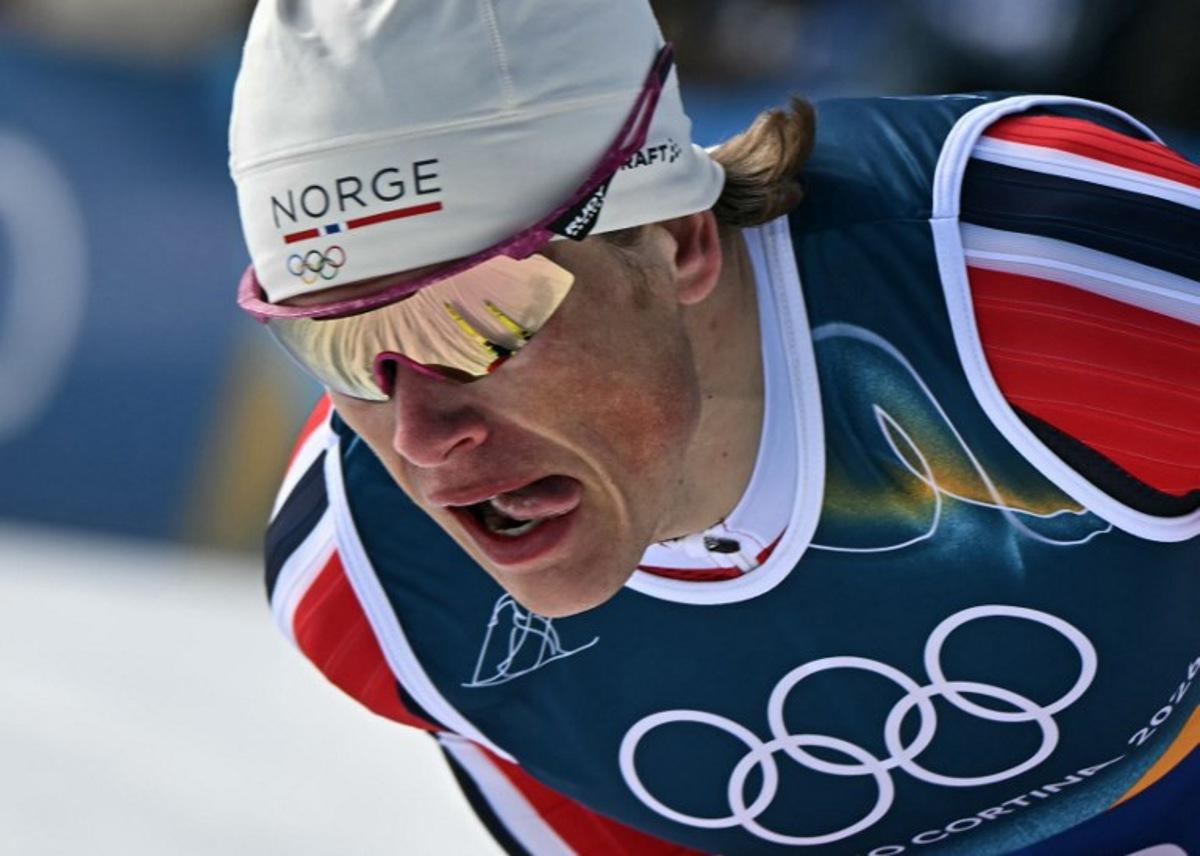 Norway's Johannes Hoesflot Klaebo competes during the men's team cross country free sprint qualification event of the Milano Cortina 2026 Winter Olympic Games at Tesero Cross-Country Skiing Stadium in Lago di Tesero (Val di Fiemme), on February 18, 2026. Javier SORIANO / AFP