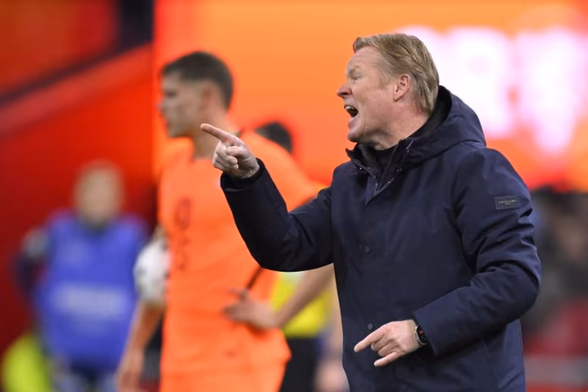 Netherlands' head coach Ronald Koeman gestures during a friendly football match between the Netherlands and Norway at the Johan Cruijff Arena in Amsterdam on March 27, 2026. JOHN THYS / AFP