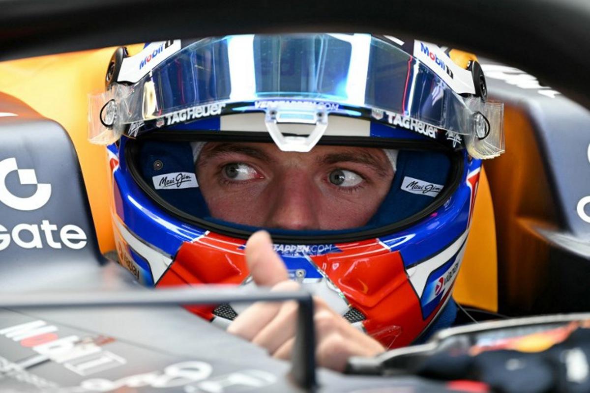 Red Bull Racing's Dutch driver Max Verstappen gives a thumbs up in the cockpit of his car ahead of the second practice session of the Mexico City Formula One Grand Prix at the Hermanos Rodriguez racetrack in Mexico City on October 24, 2025. Yuri CORTEZ / AFP