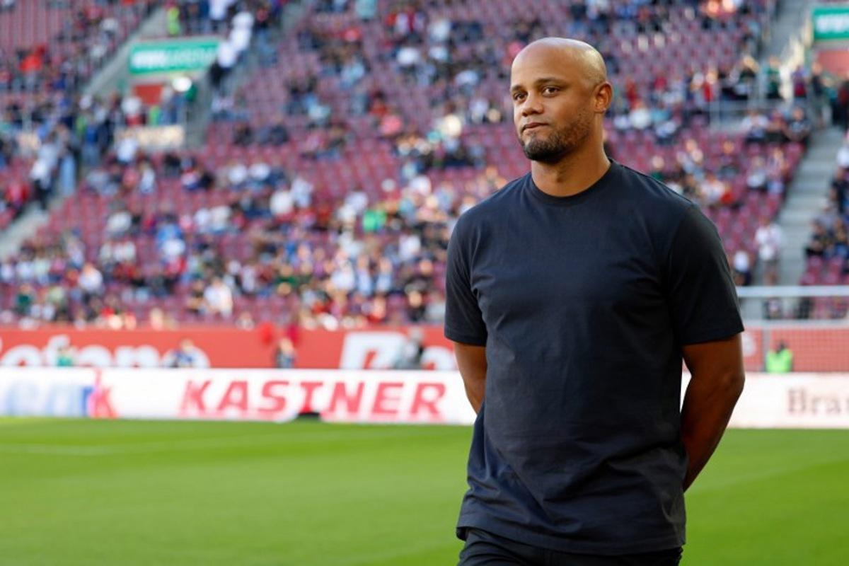 Bayern Munich's Belgian head coach Vincent Kompany arrives for the German first division Bundesliga football match between FC Augsburg and FC Bayern Munich in Augsburg, southern Germany, on August 30, 2025. Michaela STACHE / AFP