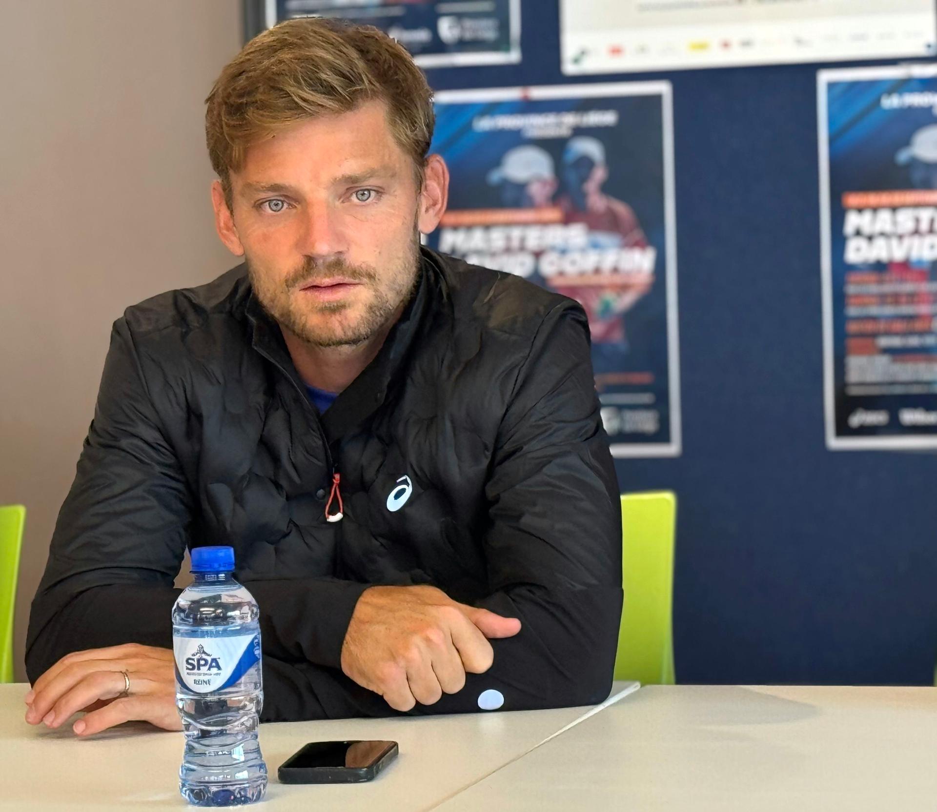 Belgian David Goffin pictured during a press conference organized on the occasion of the 2nd edition of the David Goffin Masters, in Huy, on Saturday 13 September 2025. BELGA PHOTO DIDIER DE HOE