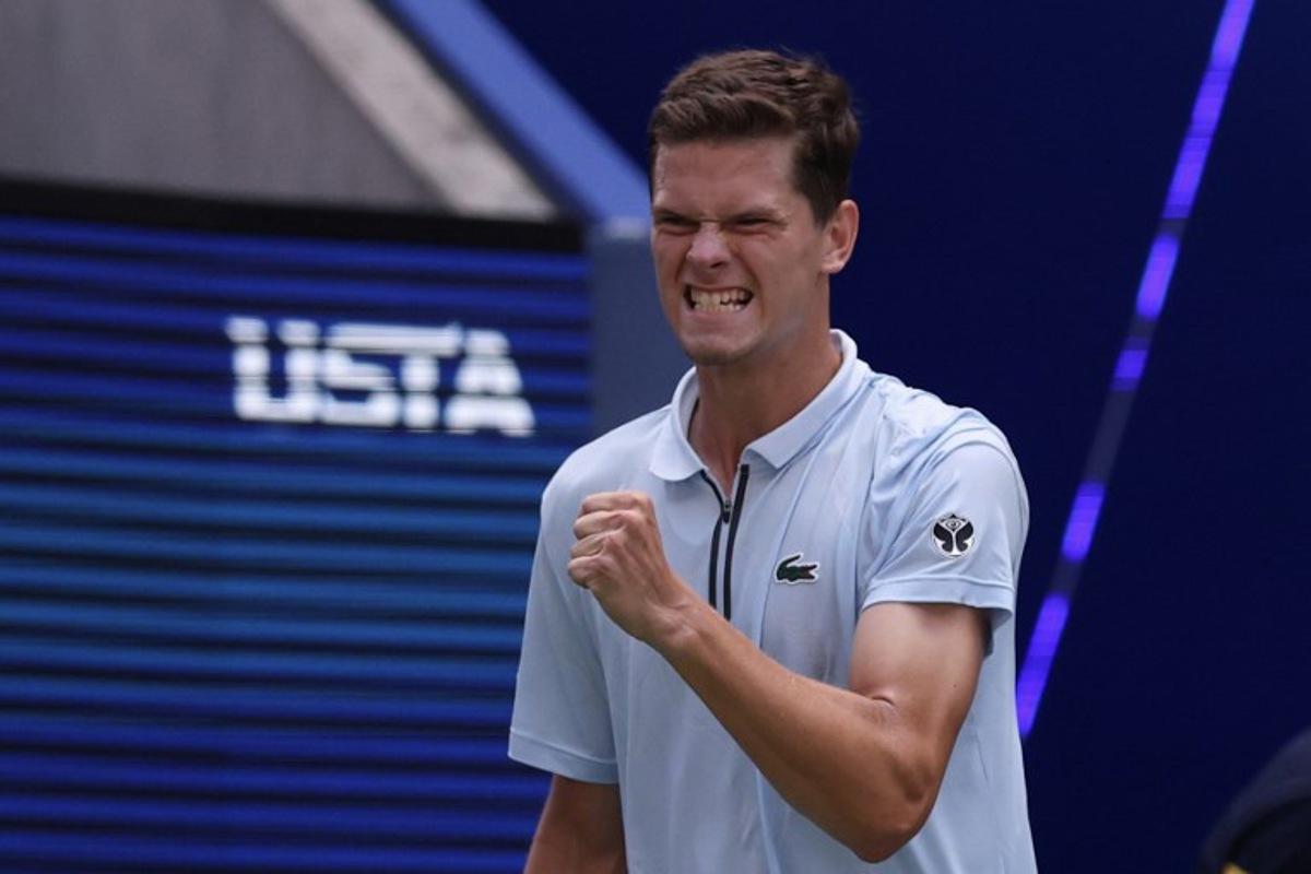 Belgium's Alexander Blockx reacst during his men's singles third round tennis match against Italy's Flavio Cobolli on day seven of the US Open tennis tournament at the USTA Billie Jean King National Tennis Center in New York City on September 5, 2026. TIMOTHY A. CLARY / AFP