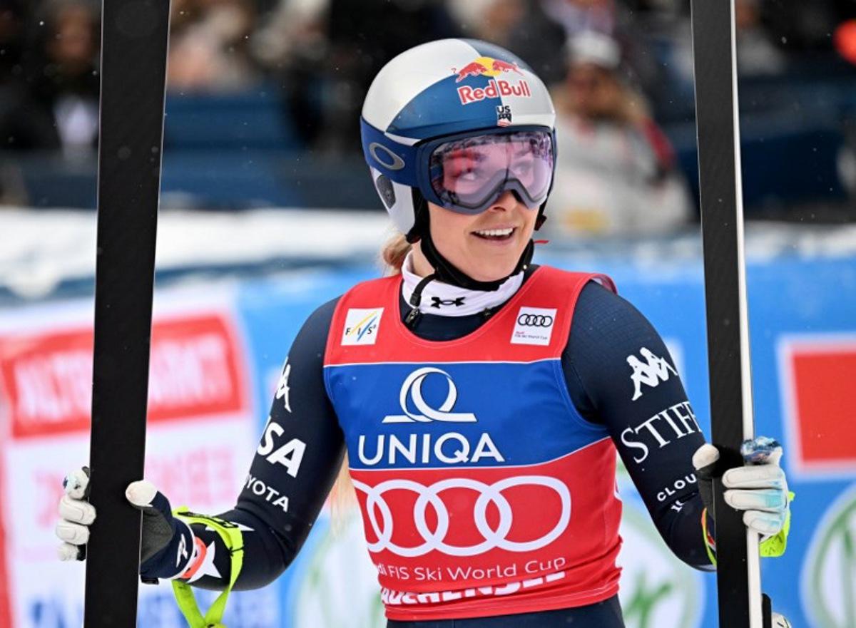 US' Lindsey Vonn is pictured during the Women's Downhill event of the FIS Alpine Ski World Cup in Altenmarkt Zauchensee, Austria, on January 10, 2026. BARBARA GINDL / APA / AFP