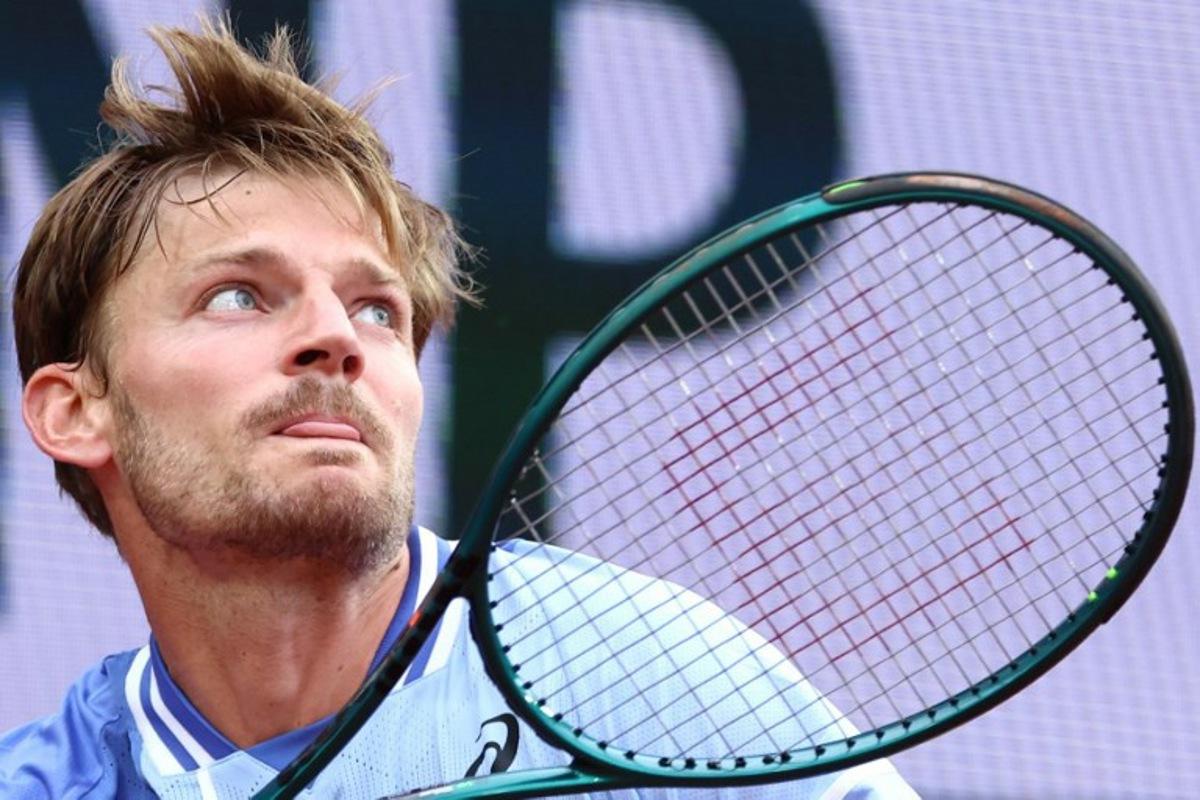 Belgium's David Goffin looks on during his men's singles match against Germany's Alexander Zverev on Court Suzanne-Lenglen on day five of the French Open tennis tournament at the Roland Garros Complex in Paris on May 30, 2024. EMMANUEL DUNAND / AFP