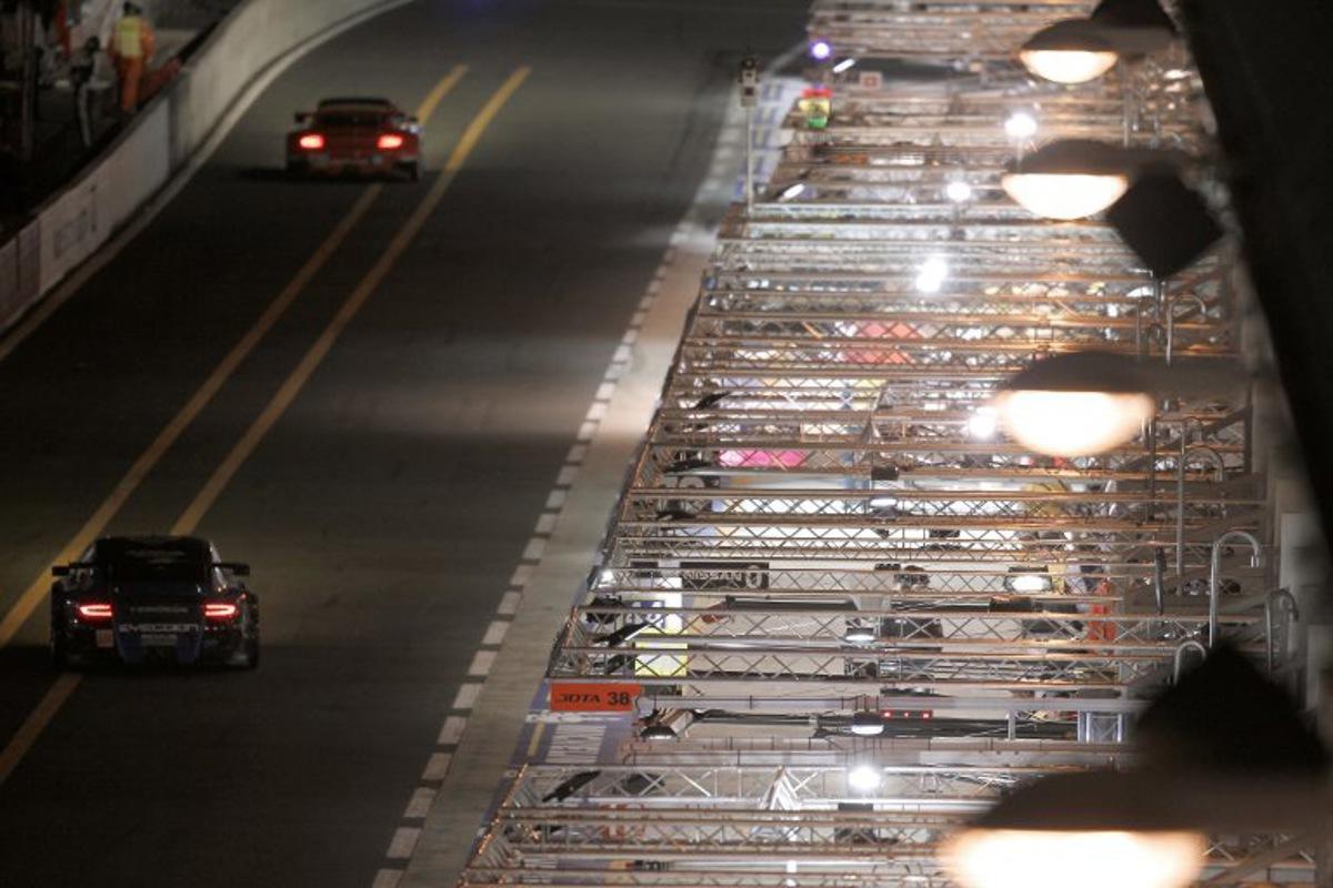 Partial view of pits taken during the night of 16 to 17 June, 2012, during the 80th edition of Le Mans 24 hours endurance race, in Le Mans, western France. AFP PHOTO / CHARLY TRIBALLEAU CHARLY TRIBALLEAU / AFP