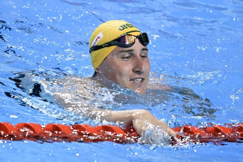 Australia's swimmer Cameron McEvoy celebrates winning the final of the men's 50m freestyle swimming event during the 2025 World Aquatics Championships in Singapore on August 2, 2025. Oli SCARFF / AFP