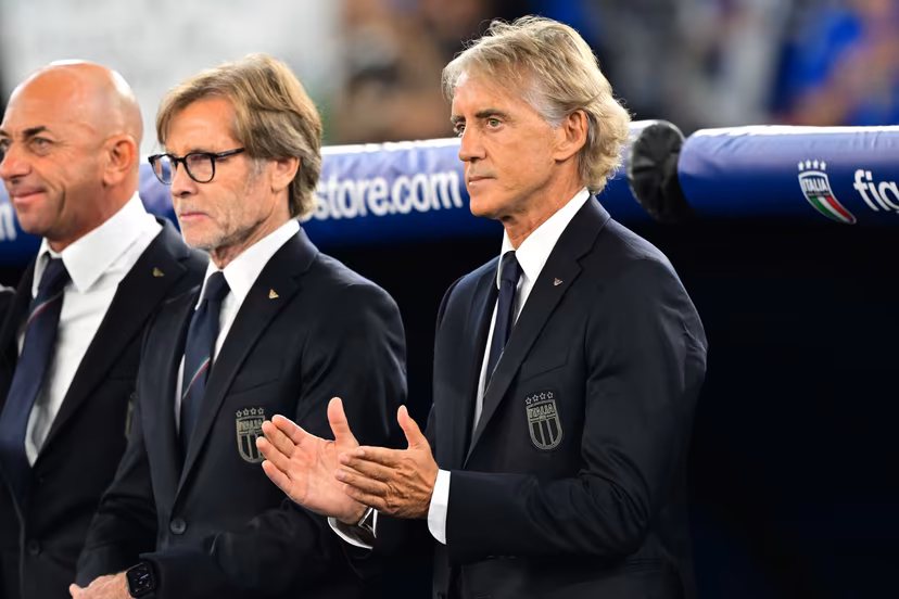 Italian head coach Roberto Mancini pictured during a soccer game between the Red Devils, the Belgian national soccer team and Italy for the opening game of the UEFA Nations League, in Rome, on Friday 25 September 2026. BELGA PHOTO DIRK WAEM