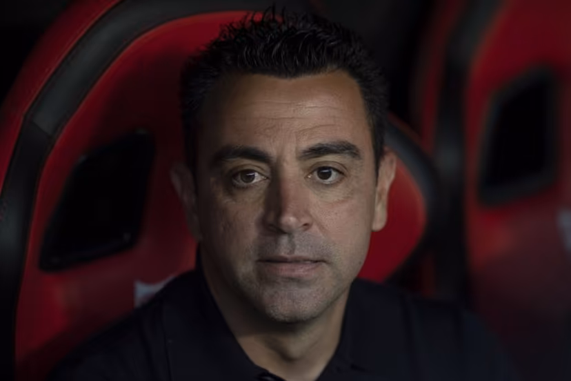 Barcelona's Spanish coach Xavi Hernandez is pictured prior to the Spanish league football match between Sevilla FC and FC Barcelona at the Ramon Sanchez Pizjuan stadium in Seville on May 26, 2024. JORGE GUERRERO / AFP