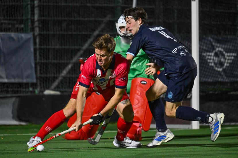 Leopold's Tom Boon celebrate after scoring during a hockey game between Royal Oree and Leopold, Friday 25 September 2026 in Brussels, on day 2 of the Belgian first division hockey championship. BELGA PHOTO EMILE WINDAL