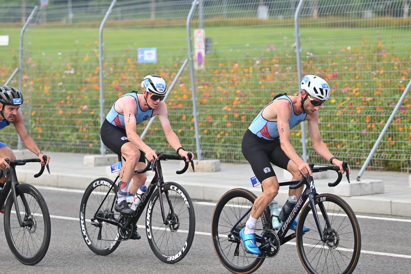 ATTENTION EDITORS - HANDOUT PICTURE - EDITORIAL USE ONLY - MANDATORY CREDIT BOIC - COIB - Thibaut De Smet and Vincent Bierinckx (R) ride during the Men duathlon event at the World Games 2025, in Chenghdu, China, on Saturday 9 AUgust 2025. This year, the World Games take place from 07 to 17 augustus. PHOTO HANDOUT BOIC - COIB
