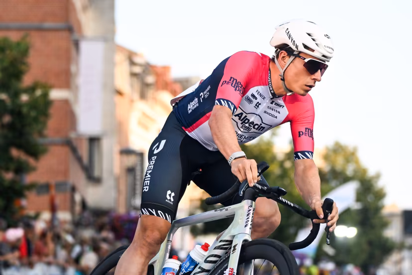 Belgian Jasper Philipsen of Alpecin-Premier Tech pictured in action during the 'Natourcriterium Herentals' cycling race, Thursday 30 July 2026 in Herentals. The contest is a part of the traditional 'criteriums', local races in which mainly cyclists who rode the Tour de France compete. BELGA PHOTO ELIAS ROM