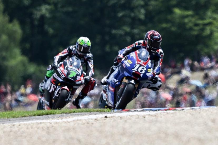 OnlyFans American Racing Moto2 team's US rider Joe Roberts (R) competes ahead of Fantic Racing Moto2 team's Belgian rider Barry Baltus during the Moto 2 Czech Grand Prix at Masaryk circuit in Brno on July 20, 2025. Michal Cizek / AFP