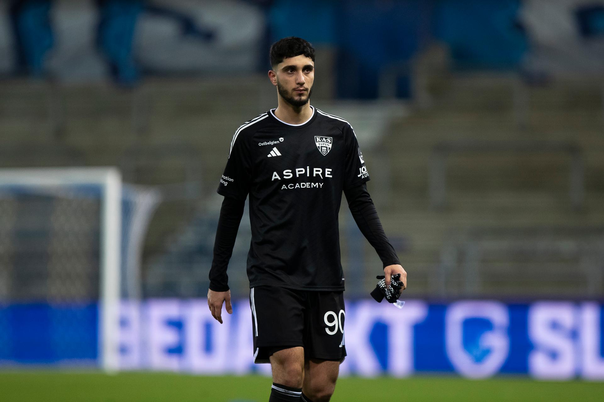 Eupen's Emrehan Gedikli pictured after a soccer match between Jong Genk and KAS Eupen, in Genk, on day 22 of the 2024-2025 'Challenger Pro League' 1B second division of the Belgian championship, Sunday 16 February 2025. BELGA PHOTO KRISTOF VAN ACCOM