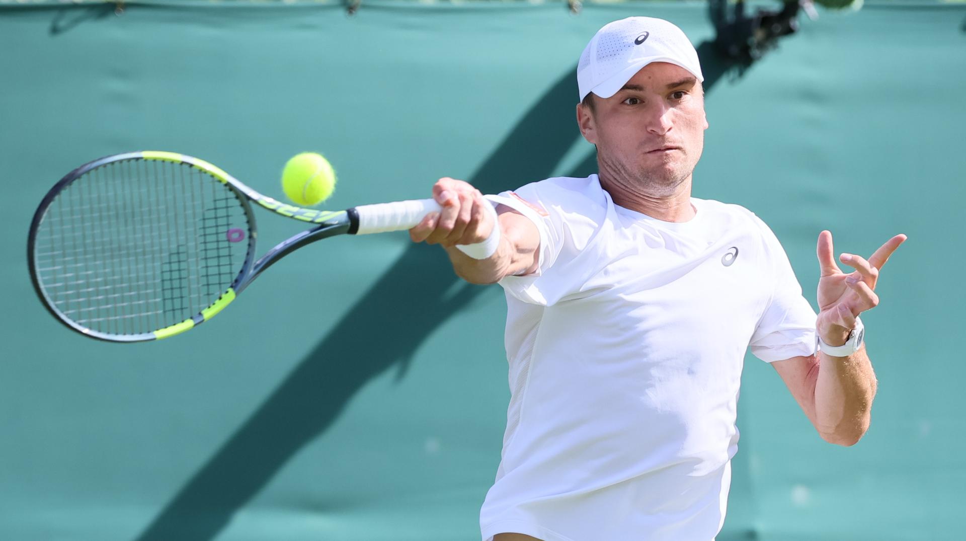 Belgian Raphael Collignon pictured in action during a first round game between Belgian Collignon and French Fils in the Men's singles at the Wimbledon grand slam tennis tournament in London, Britain, Tuesday 30 June 2026. BELGA PHOTO BENOIT DOPPAGNE