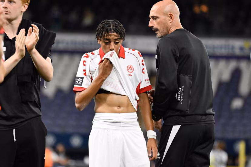 Kortrijk's Anthony Philips looks dejected after losing a soccer match between RSC Anderlecht and KV Kortrijk, Thursday 3 September 2026 in Brussels, on day 3 of the 2026-2027 'Jupiler Pro League' first division of the Belgian championship. The match was postponed so Anderlecht could prepare for European play-offs. BELGA PHOTO MAARTEN STRAETEMANS