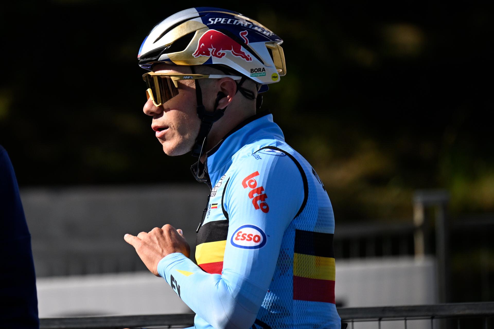 Belgian Remco Evenepoel pictured during a training before the cycling World Championship, in Montreal, Canada, Saturday 19 September 2026. The UCI road world championships are taking place from 20 to 27 September, in Montreal, Canada. BELGA PHOTO JASPER JACOBS