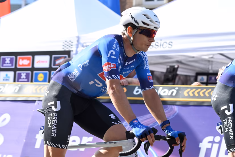 Belgian Jasper Philipsen of Alpecin-Premier Tech pictured in action during the men's race of the 'Scheldeprijs' one day cycling event, 205,2km from Terneuzen, the Netherlands to Schoten, Belgium on Wednesday 08 April 2026. BELGA PHOTO TOM GOYVAERTS