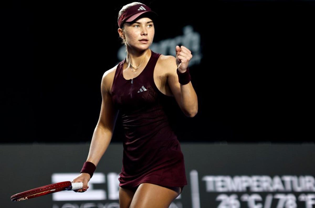 US' Iva Jovic reacts after defeating Spain's Cristina Bucsa during their women's singles semi-final match at the WTA Guadalajara Open tournament in Zapopan, Mexico on September 18, 2026. ULISES RUIZ / AFP
