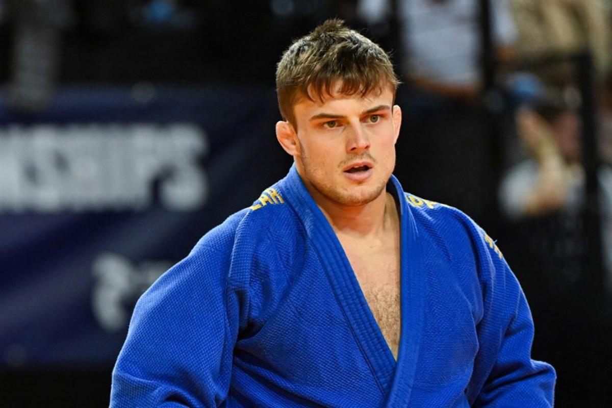Belgium's Karel Foubert reacts after losing against Serbia's Nemanja Majdov (unseen) in the men's -90 kg during the European Judo Championships 2023 at the Sud de France Arena in Montpellier, southern France, on November 5, 2023. Sylvain THOMAS / AFP