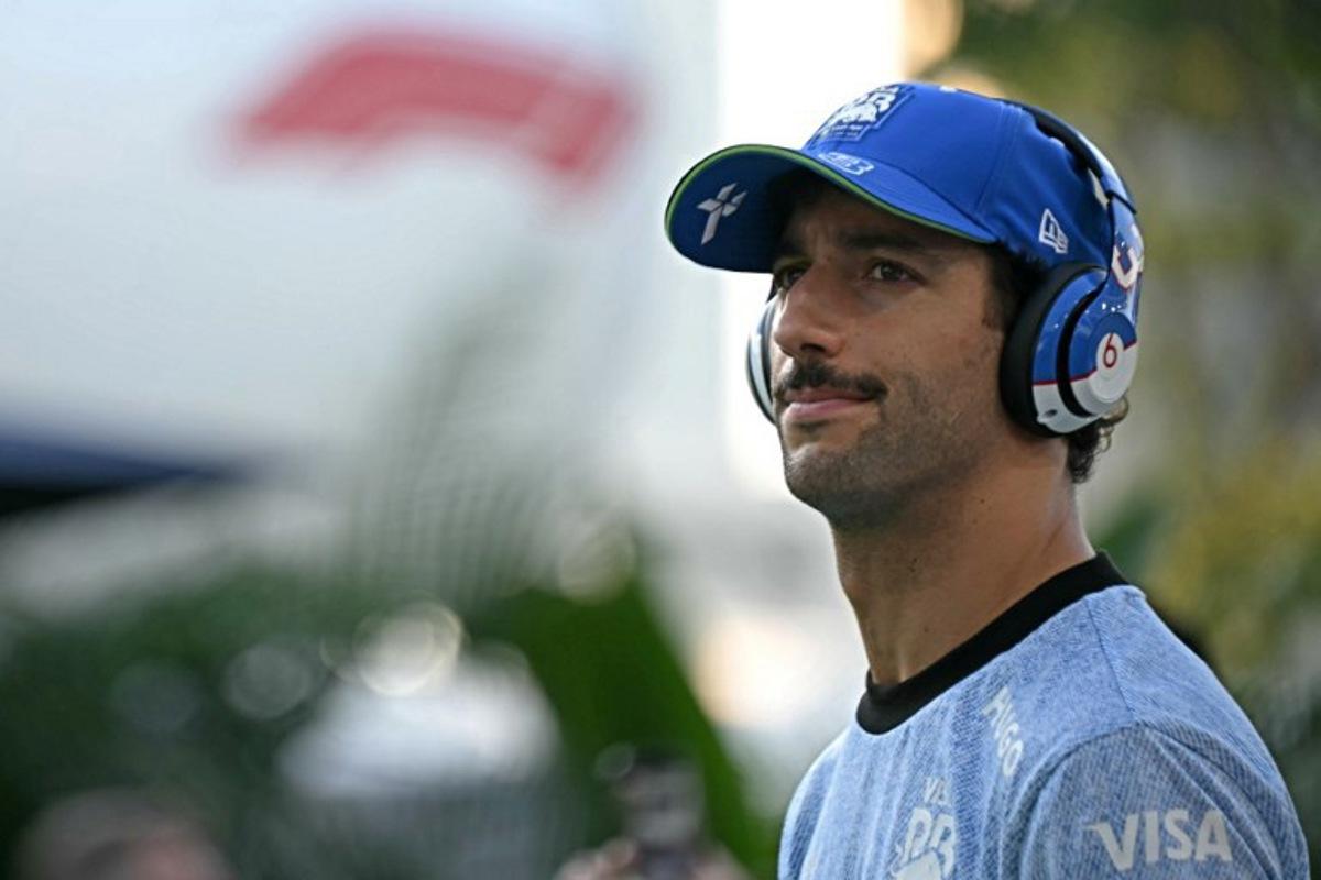 RB's Australian driver Daniel Ricciardo arrives for the drivers' parade before the Formula One Singapore Grand Prix night race at the Marina Bay Street Circuit in Singapore on September 22, 2024. Lillian SUWANRUMPHA / AFP