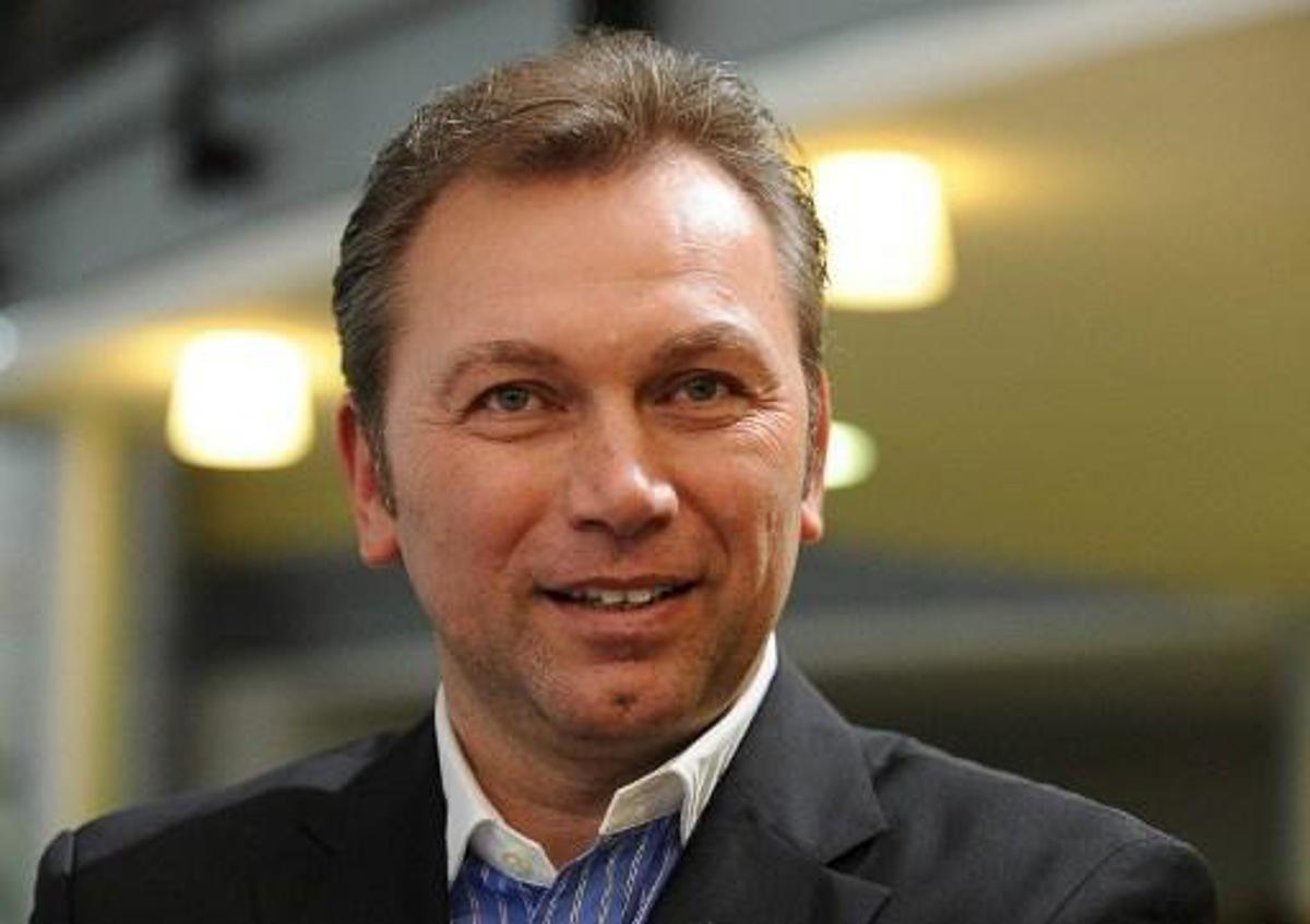 US team Radioshack's manager Johan Bruyneel attends the presentation of the cycling Leopard Trek team in Bereldange on February 16, 2012. AFP PHOTO/JOHN THYS
