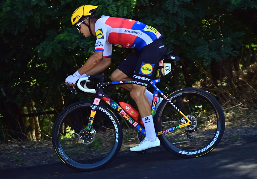 Czech Mathias Vacek of Lidl-Trek pictured in action during stage 18 of the 2026 Tour de France cycling race, a stage of 185km from Voiron to Orcieres-Merlette, on Thursday 23 July 2026. The 113th edition of the Tour de France starts on Saturday 4 July in Barcelona, Spain, and will finish in Paris, France on the 26th of July. BELGA PHOTO POOL PETE GODING