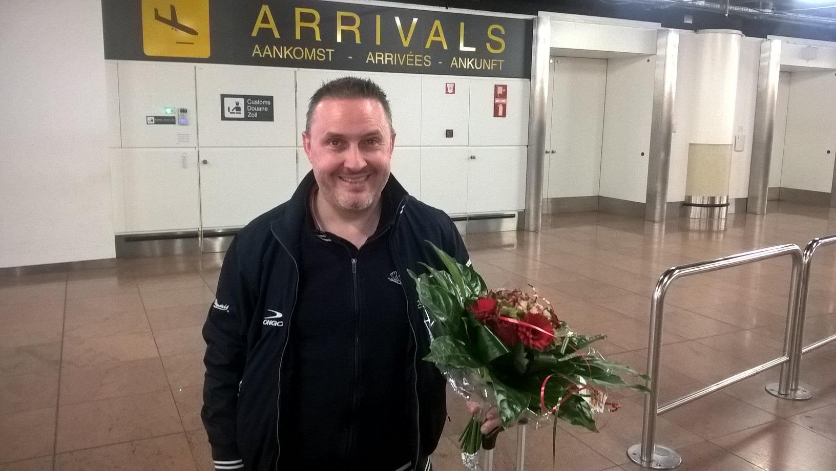 ATTENTION EDITORS - BEST QUALITY AVAILABLE Belgian Frederic Caudron, new world champion, pictured at his arrival at Zaventem airport, back from the world championship in Santa Cruz, Bolivia, Tuesday 14 November 2017. BELGA PHOTO TOON SACRE