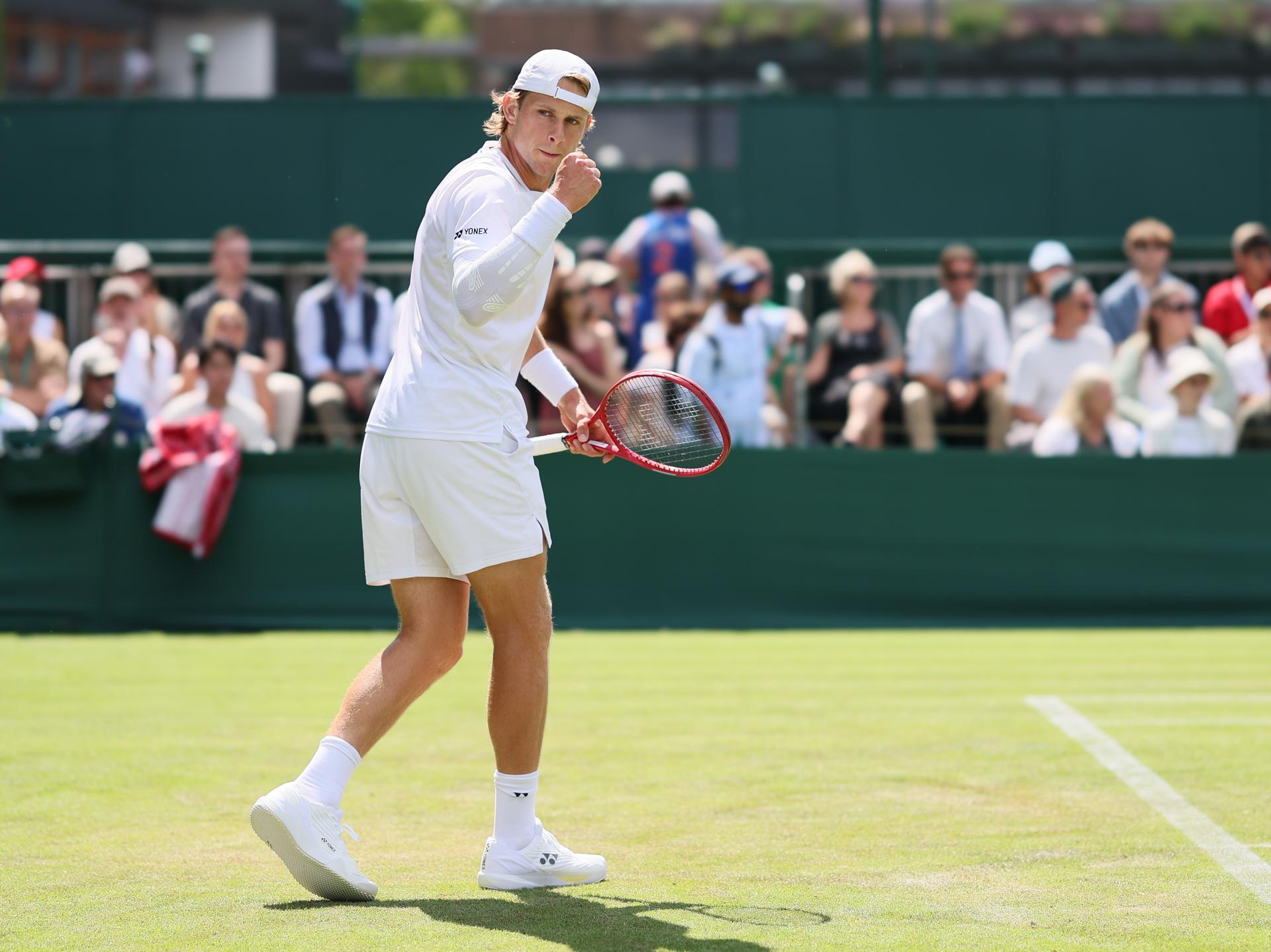 Belgian Zizou Bergs reacts during a first round game between French Humbert and Belgian Bergs in the Men's singles at the Wimbledon grand slam tennis tournament in London, Britain, Tuesday 30 June 2026. BELGA PHOTO BENOIT DOPPAGNE