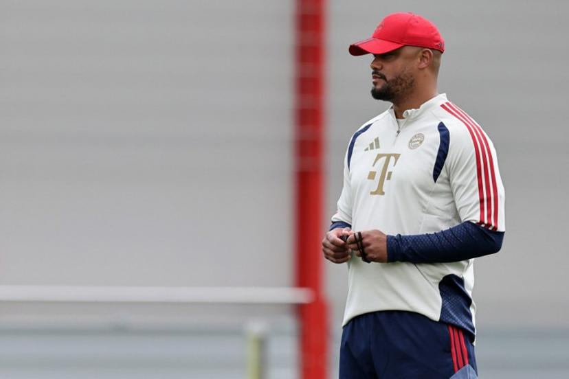 Bayern Munich's Belgian head coach Vincent Kompany looks on during a training session of FC Bayern Munich at their training ground in the Saebener Strasse in Munich, southern Germany on May 5, 2026, the eve of the UEFA Champions League second-leg semi-final football match against Paris Saint-Germain (PSG). Alexandra BEIER / AFP