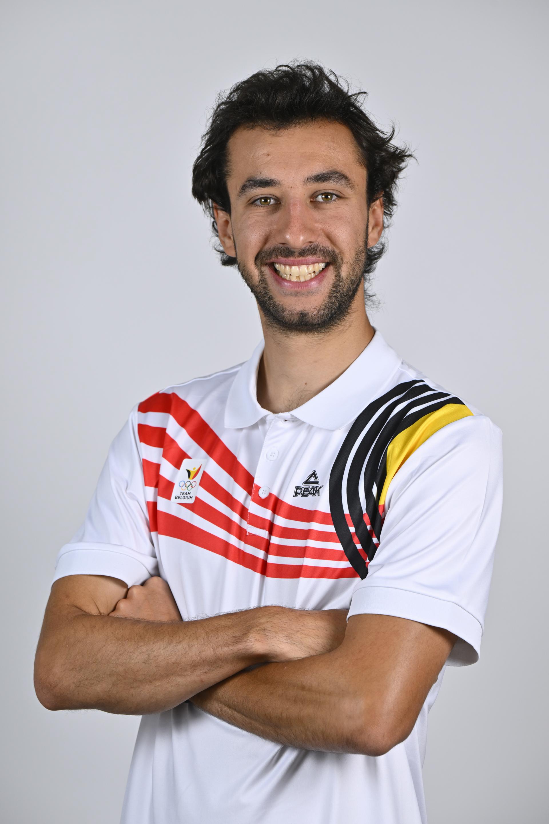 Athlete Cesar Beauvais poses for the photographer during the annual training camp of Team Belgium (19-25/05), in Rio Maior, Portugal, Friday 23 May 2025. BELGA PHOTO ERIC LALMAND