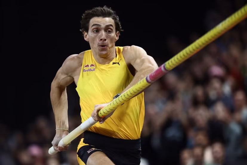 Sweden's Armand Duplantis competes in the Men's pole vault event during the All Stars Perche international indoor athletics pole vaulting meeting in Clermont-Ferrand, central France, on February 22, 2026. Alex MARTIN / AFP