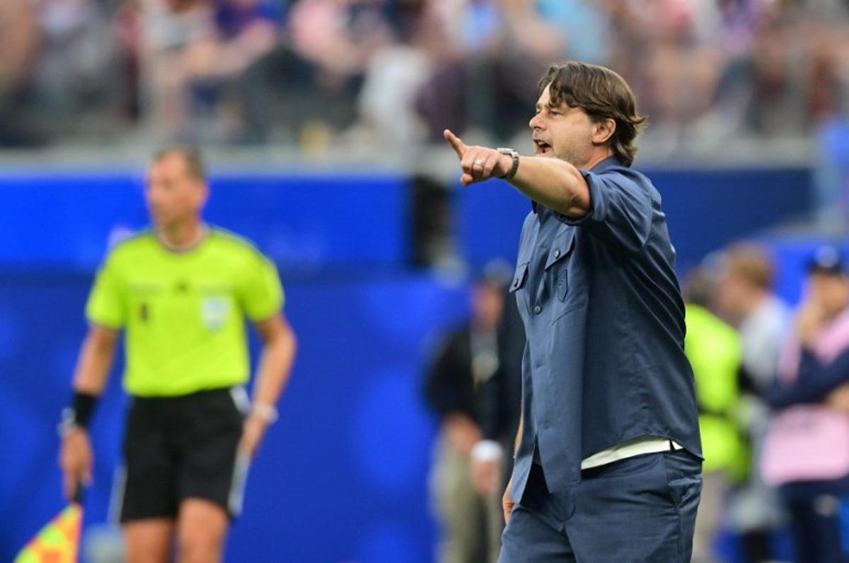 US Argentine head coach Mauricio Pochettino gestures during the 2026 World Cup Group D football match between USA and Paraguay at the Los Angeles Stadium in Inglewood on June 12, 2026. Frederic J. BROWN / AFP