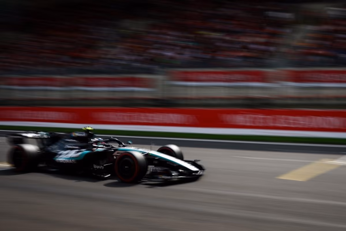 Mercedes' Italian driver Kimi Antonelli competes during the qualifying session at the Spa-Francorchamps circuit, in Spa, ahead of the Formula One Belgian Grand Prix, on July 18, 2026. Sarah Meyssonnier / POOL / AFP