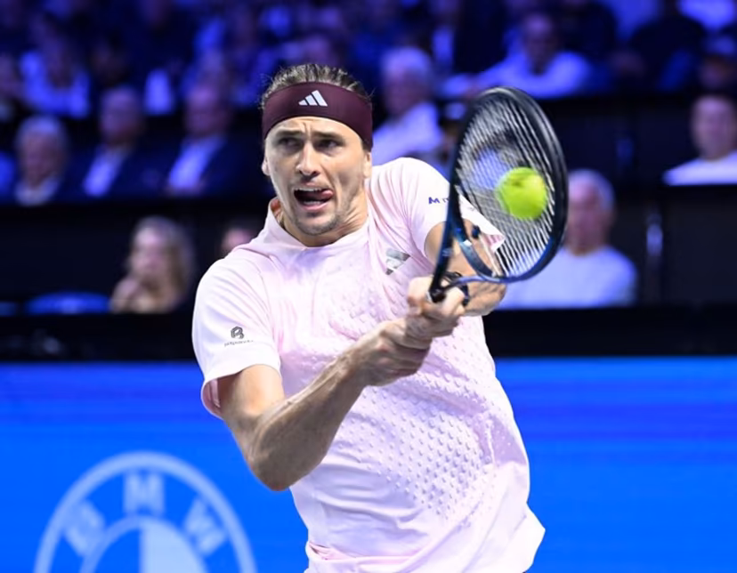 Germany's Alexander Zverev plays the ball to Netherland's Tallon Griekspoor (not pictured) at the Erste Bank Open 2026 ATP 500 tennis tournament in Vienna, Austria, on October 29, 2026. HELMUT FOHRINGER / APA / AFP