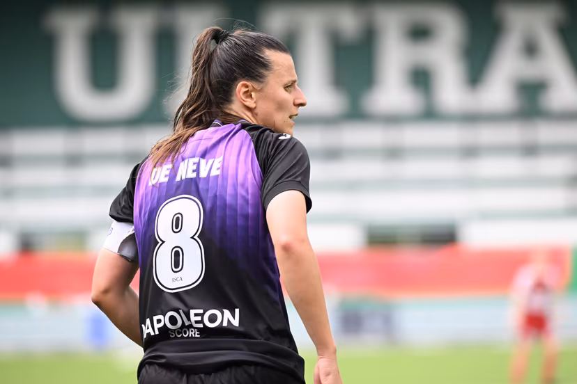 Anderlecht's Laura De Neve pictured during a soccer game between RSC Anderlecht and Zulte Waregem, the final of the Belgian soccer cup, Saturday 30 May 2026, in La Louviere. BELGA PHOTO JILL DELSAUX