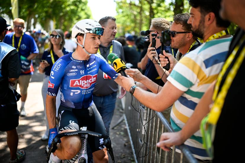 Belgian Jasper Philipsen of Alpecin-Premier Tech pictured at the start of stage 8 of the 2026 Tour de France cycling race, a stage of 182km from Perigueux to Bergerac, on Saturday 11 July 2026. The 113th edition of the Tour de France starts on Saturday 4 July in Barcelona, Spain, and will finish in Paris, France on the 26th of July. BELGA PHOTO JASPER JACOBS