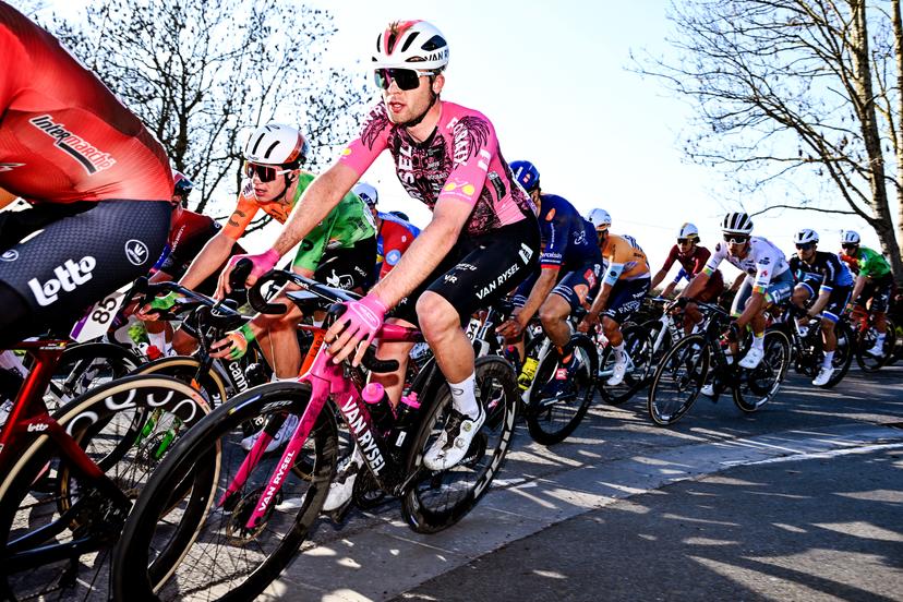 Belgian Joes Oosterlinck of Van Rysel Roubaix pictured in action during the 'Ename Samyn Classic' one day cycling race, 203,8km from Quaregnon to Dour on Tuesday 03 March 2026. BELGA PHOTO MAARTEN STRAETEMANS