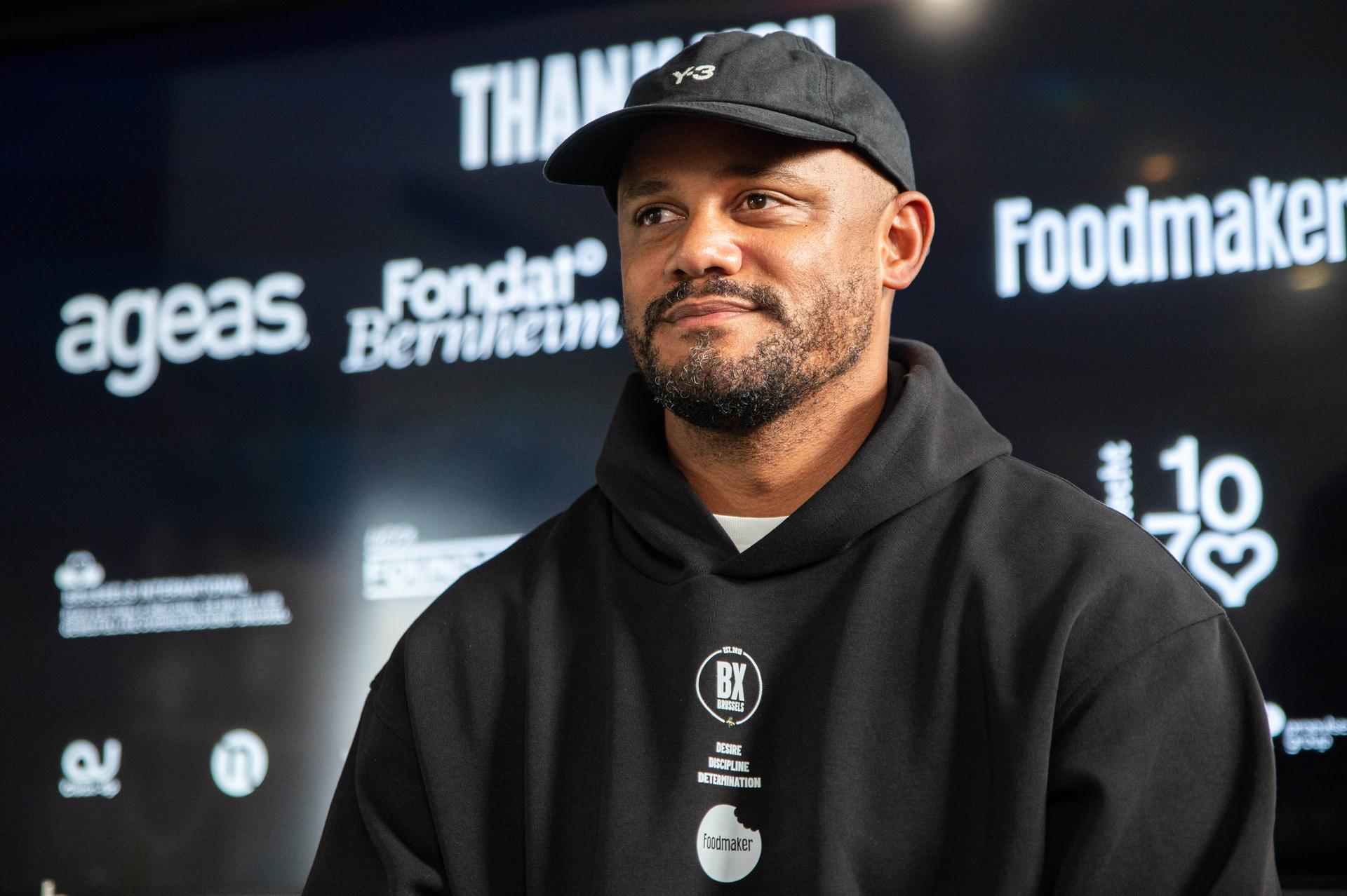 Former international player and FC Bayern's Head Coach Vincent Kompany pictured at a press conference to announce the partnership between the BX Brussels soccer club and Foodmaker on Wednesday 23 September 2026 in Brussels. BELGA PHOTO EMILE WINDAL