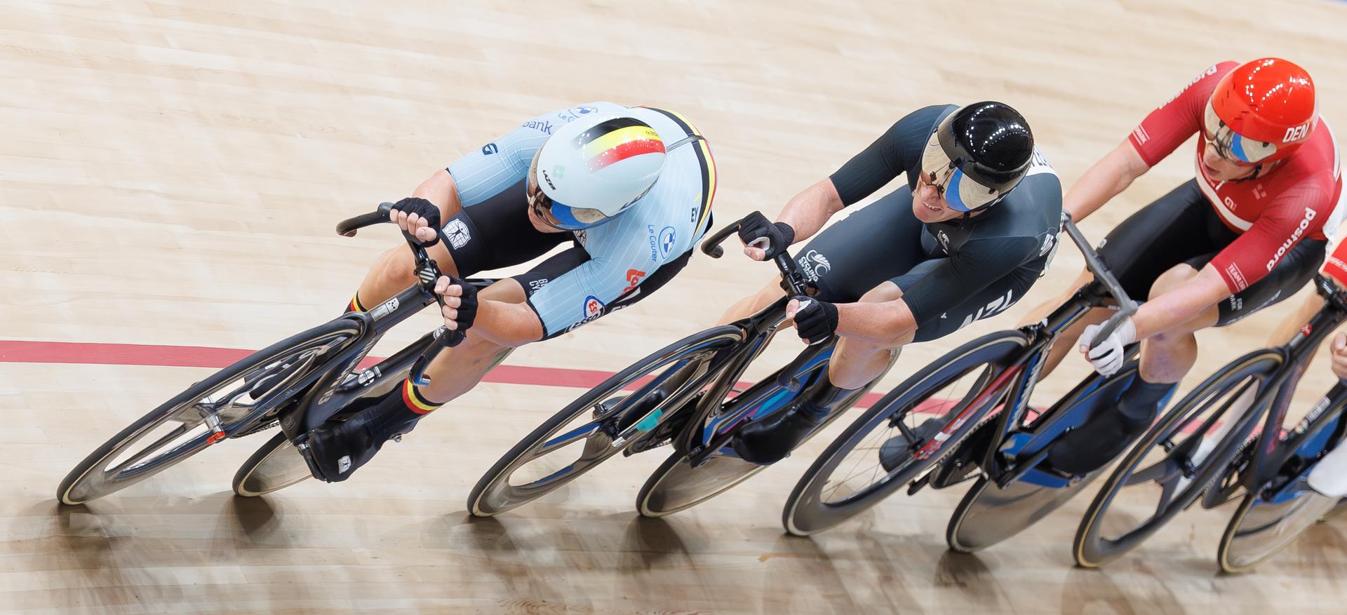 Belgian Fabio Van den Bossche rides on a bike during the Men's omnium event at the UCI Track Cycling World Championships in Shanghai, China on Saturday 17 October 2026. The worlds are taking place from 14 to 18 October 2026. BELGA PHOTO BENOIT DOPPAGNE