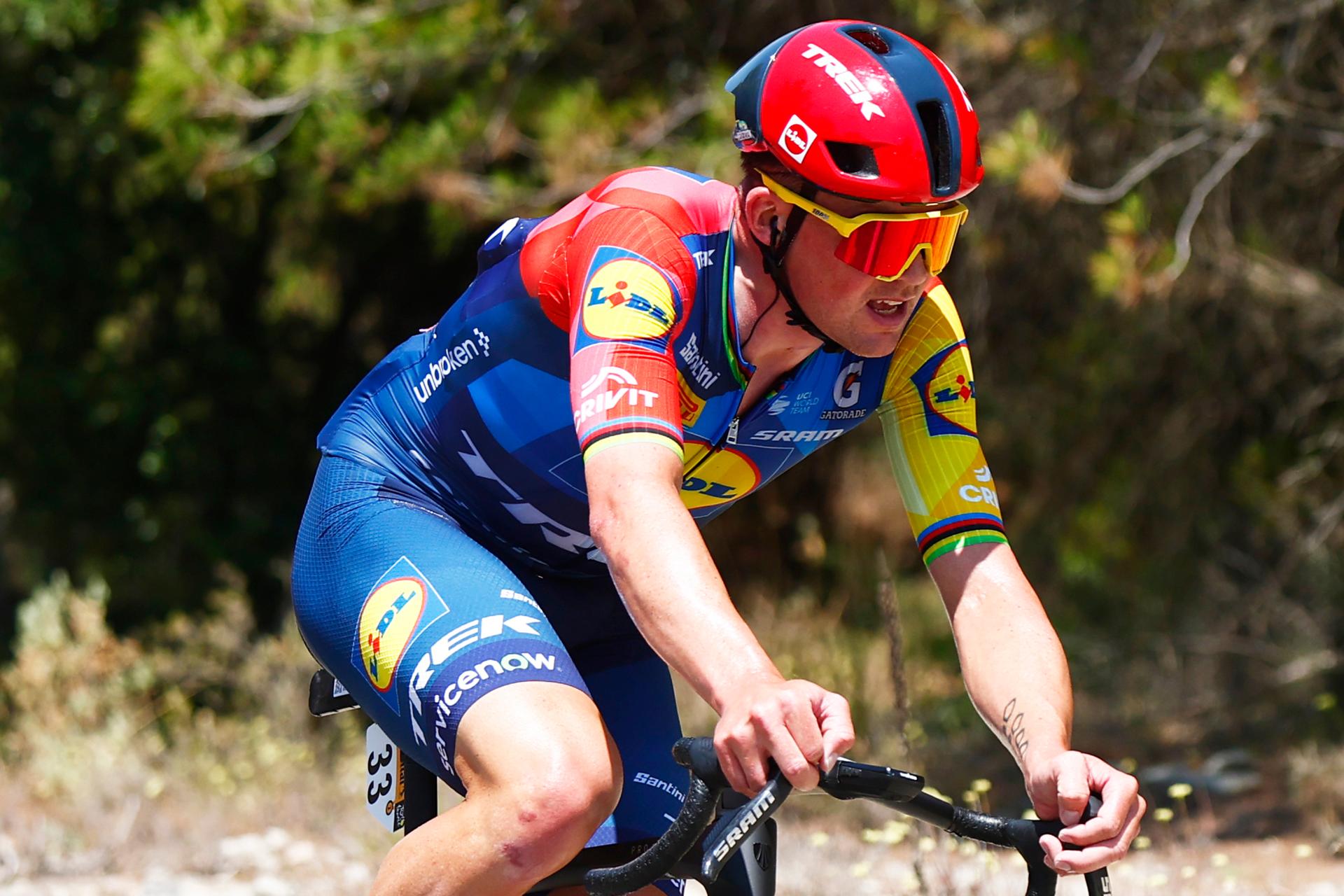 Danish Mads Pedersen of Lidl-Trek pictured in action during stage 3 of the 2026 Tour de France cycling race, a stage of 195,9km from Granollers, Spain, to Les Angles, France, Monday 06 July 2026. The 113th edition of the Tour de France starts on Saturday 4 July in Barcelona, Spain, and will finish in Paris, France on the 26th of July. BELGA PHOTO POOL LUCA BETTINI