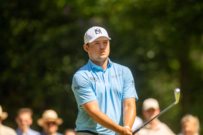 Belgian Kristof Ulenaers pictured in action during the final round (4/4) of the 2026 Soudal Open DP World Tour golf tournament in Schilde, Sunday 24 May 2026. The Soudal Open takes place from 21 to 24 May at the Rinkven Golf Club in Schilde. BELGA PHOTO JONAS ROOSENS