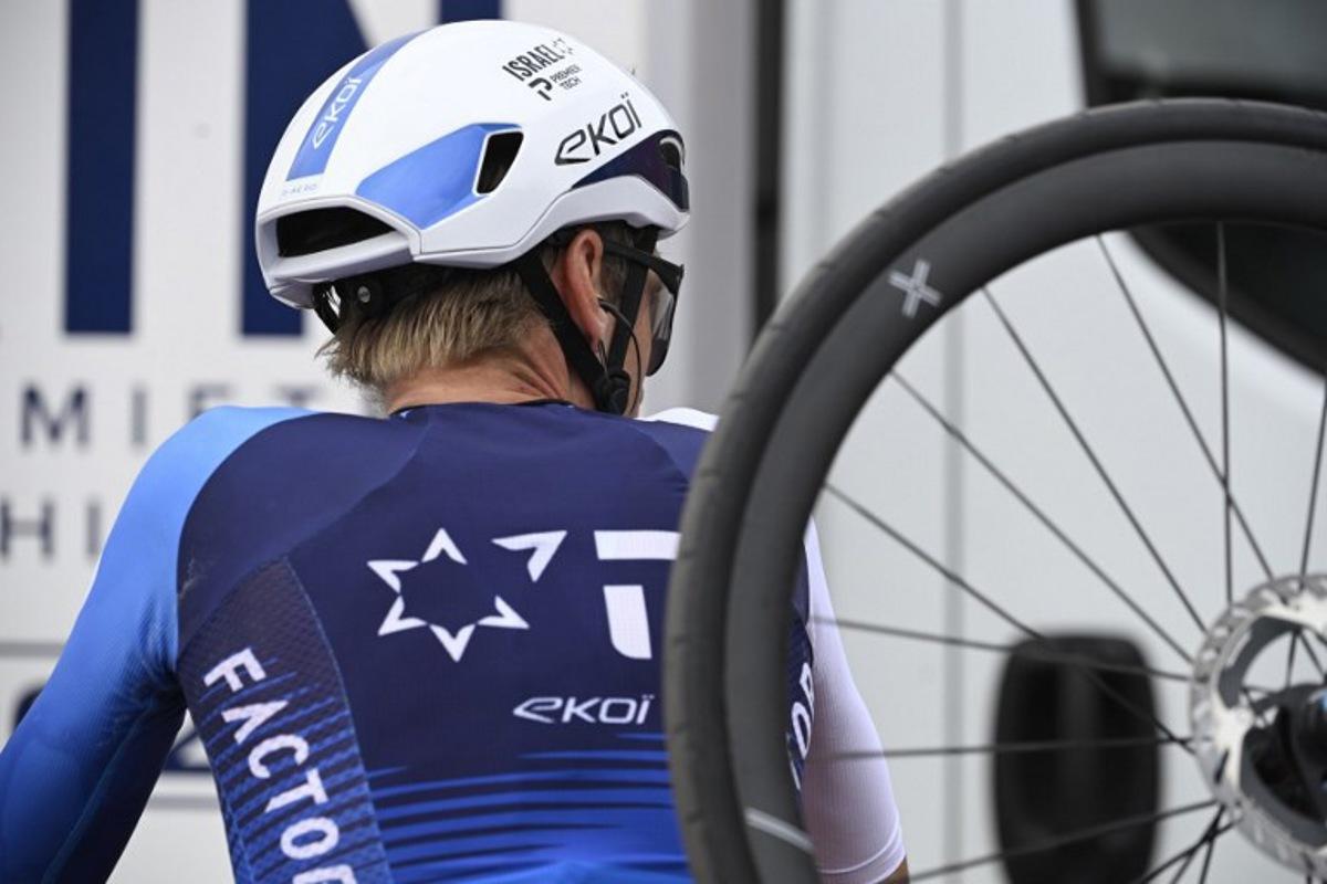 Team Israel Premier Tech 's Czech rider Jan Hirt is pictured after the 14th stage of the Vuelta a Espana cycling tour, a 135 km race between Aviles and La Farrapona in Somiedo, on September 6, 2025. Cycling team Israel-Premier Tech removed their name from their kit at the Vuelta a Espana today after pro-Palestine protests aimed at them during the race. Miguel RIOPA / AFP