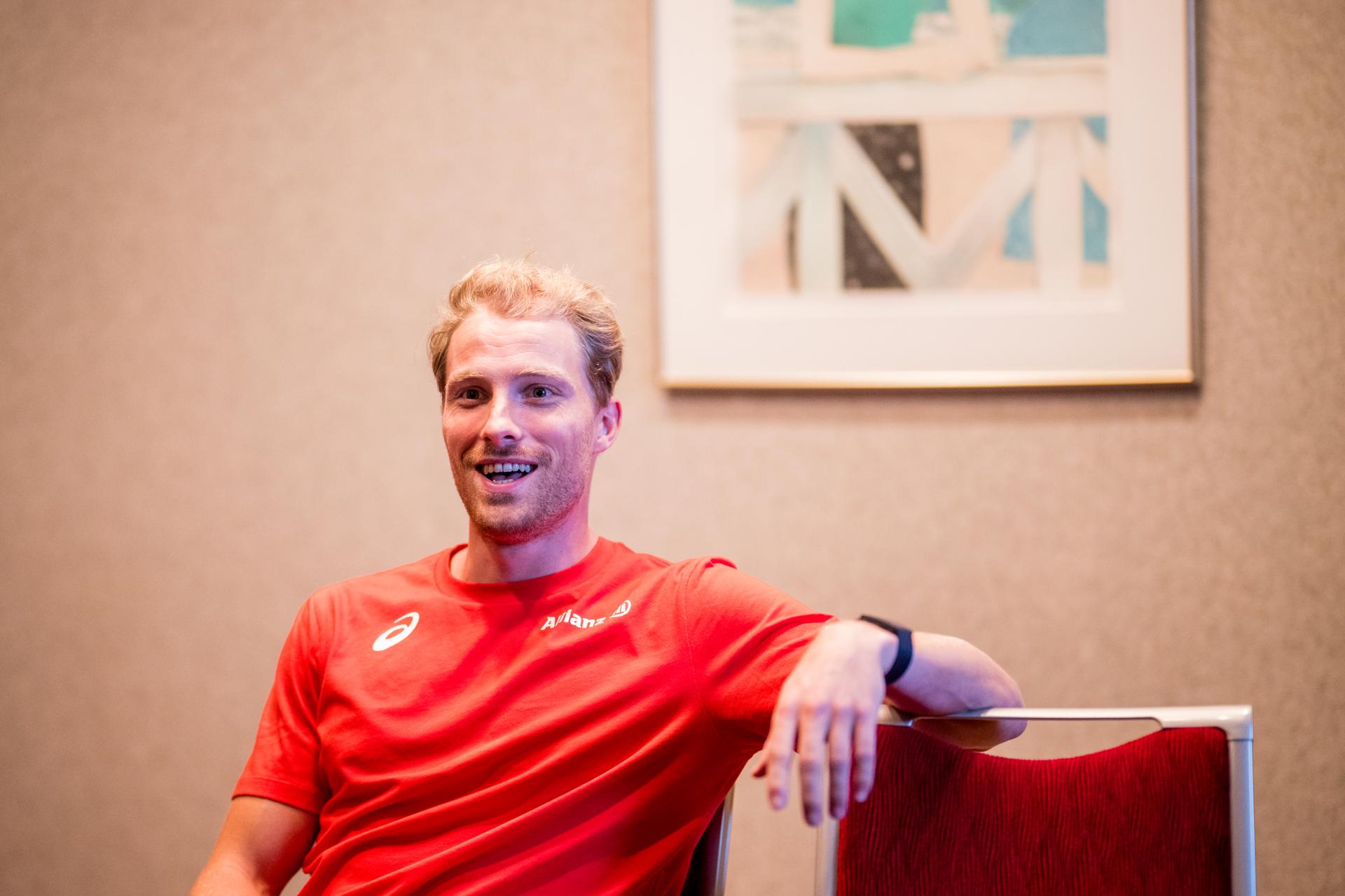 Belgian Ben Broeders talks to the press during a press conference before the World Athletics Championships in Tokyo, Japan, on Thursday 11 September 2025. The outdoor Worlds are taking place from 13 to 21 September. BELGA PHOTO JASPER JACOBS