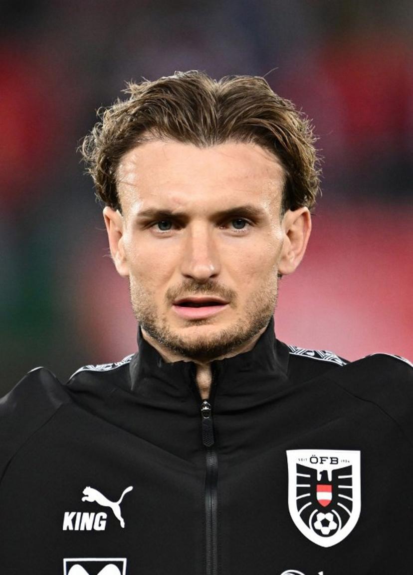 Austria's defender #05 Stefan Posch is pictured prior to the friendly football match between Austria and Tunisia in Vienna, Austria on June 1, 2026 ahead of the 2026 FIFA World Cup football tournament. Joe KLAMAR / AFP