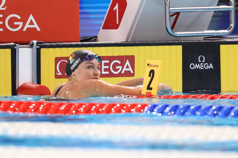 Belgian Sarah Dumont pictured during the final of the women's 200m freestyle event at the fourth day of the European Aquatics Championships in Paris, France on Thursday 13 August 2026. BELGA PHOTO VIRGINIE LEFOUR