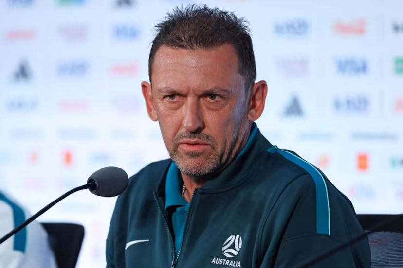 Australia's head coach Tony Popovic attends a press conference in Dallas, on July 2, 2026, ahead of their match against Egypt, during the 2026 World Cup football tournament. Thomas COEX / AFP