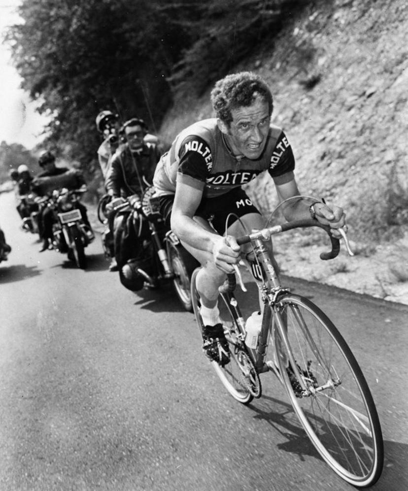 Dutch cyclist Marinus Wagtmans rides near Saint-Marcellin-en-Forez during the 9th stage of the 58th edition of the Tour de France cycling race between Clermont-Ferrand and Saint-Etienne on July 6, 1971. AFP